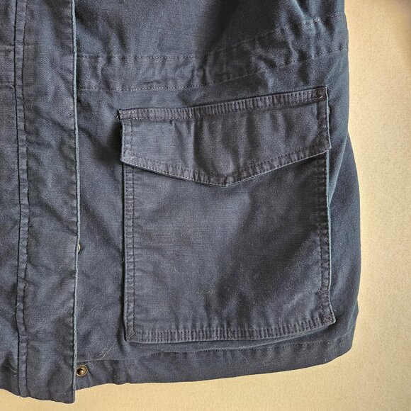 Land's End Womens Size S (6-8) Navy Blue Hidden Hooded Utility Jacket - Picture 9 of 10